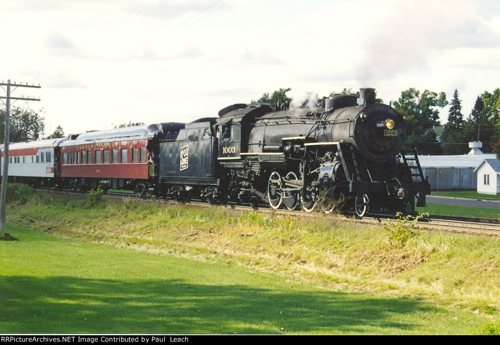 Excursion train reverses west